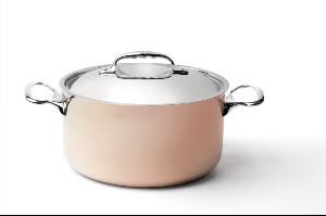 Faitout en cuivre avec couvercle pour induction Prima Matera - De Buyer 28 cm