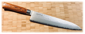COUTEAU JAPONAIS DE CUISINE - TAMAHAGANE GAMME TSUBAME WOOD - CHEF 24 CM