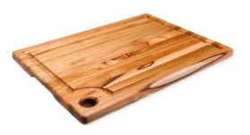 Planche à découper en teck 41 x 31 x 2 cm + rigole