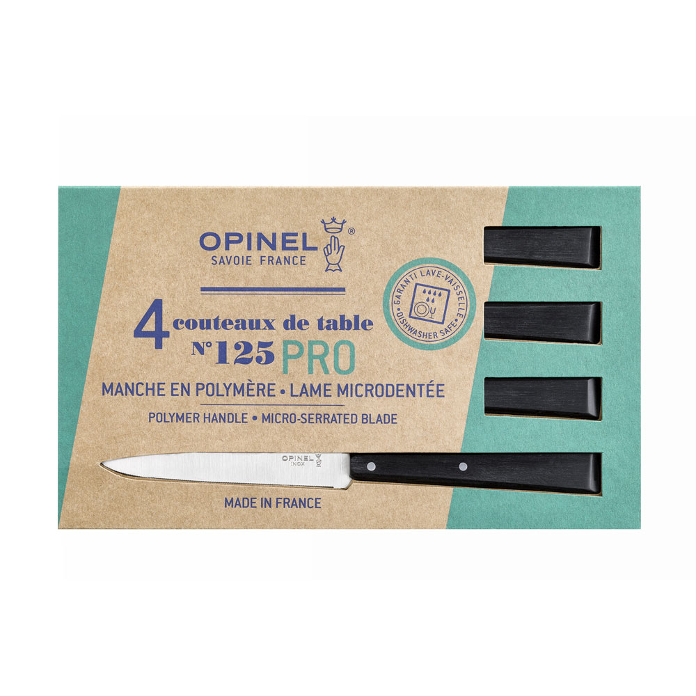 Coffret de 4 couteaux Opinel de table N°125  Pro - manche noir