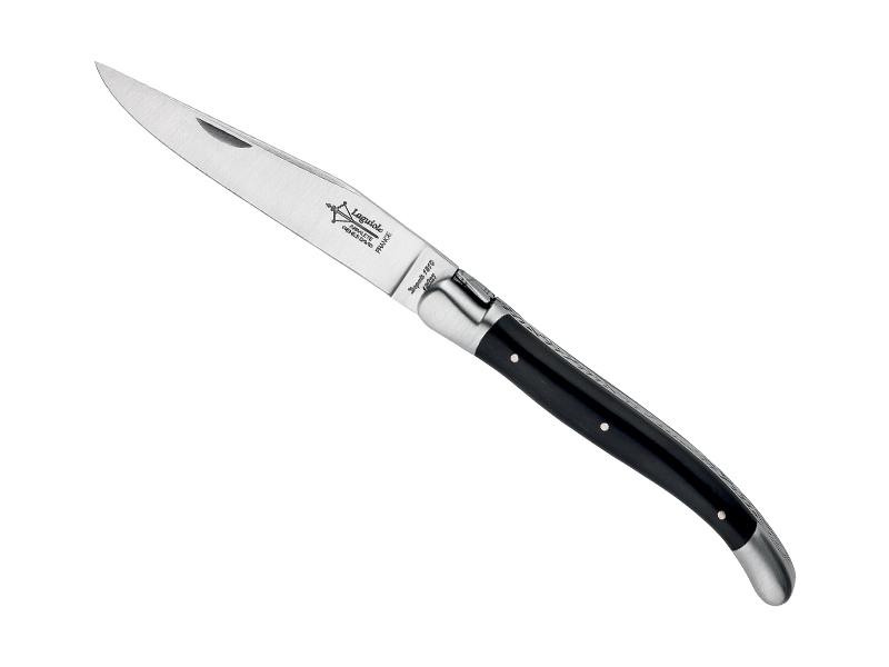 Couteau pliant Laguiole d'antan G. David Arbalète mitres inox mat - Manche ébène 12 cm
