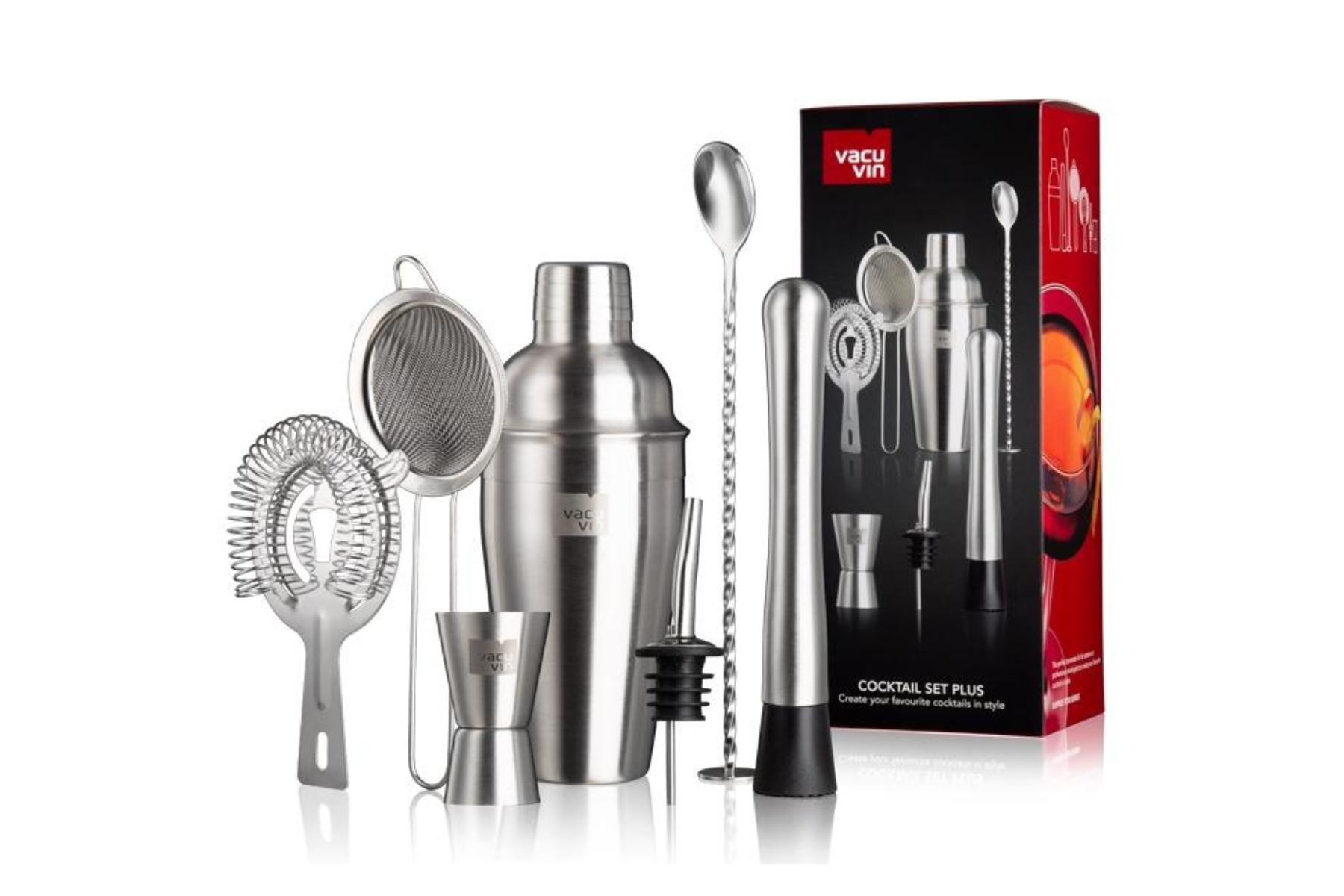 Set à cocktail Vacu vin 7 pièces inox