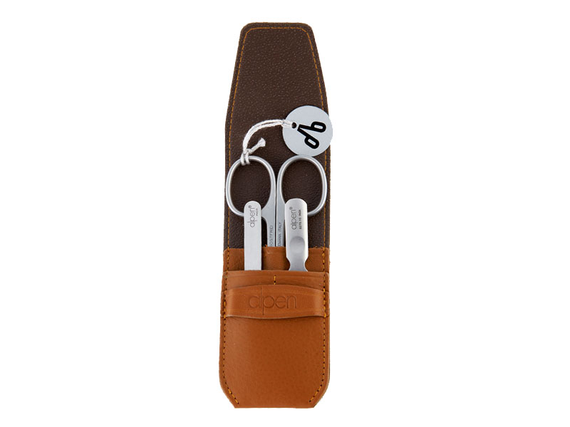 Pochette manucure Alpen 3 pièces tabac