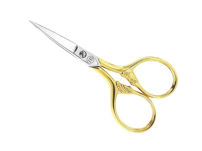 Ciseaux à broder motif fleurs 9 cm dorés