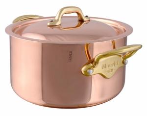 Cocotte cuivre inox Mauviel M'Héritage M'150B couvercle en cuivre 20 cm - monture bronze