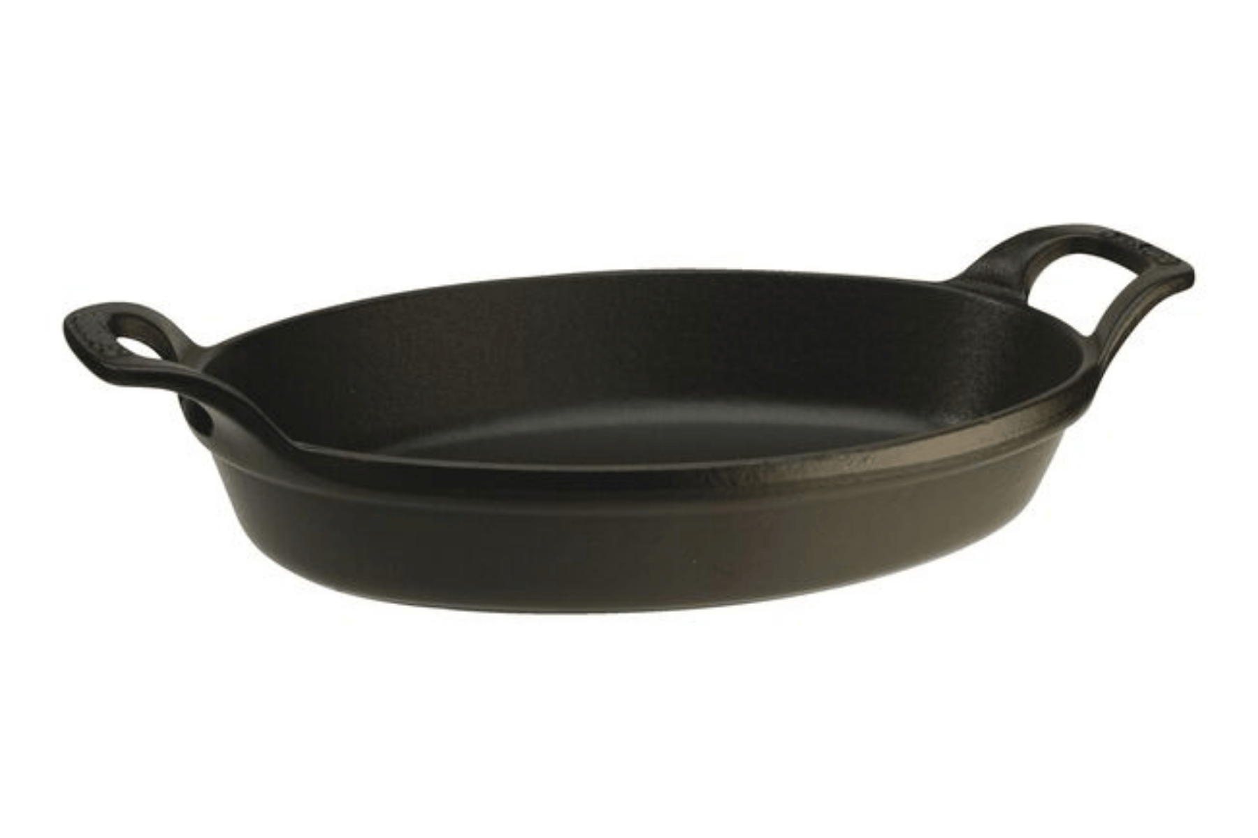 Plat en fonte Staub ovale noir mat - 21 cm