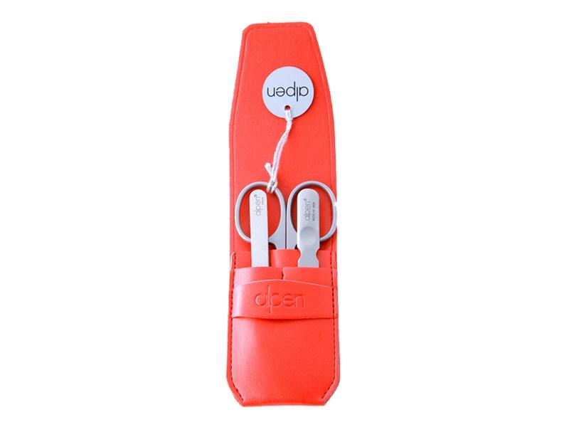 Pochette manucure Alpen 3 pièces Young Line rouge