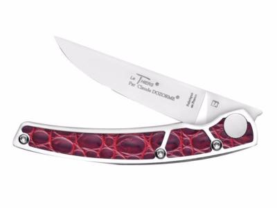 CLAUDE DOZORME - COUTEAU PLIANT LE THIERS - 12CM - CROCO BORDEAUX