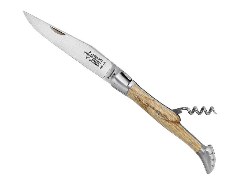 Couteau Laguiole G. David Arbalète mitres inox mat - châtaignier 12 cm 2 pièces