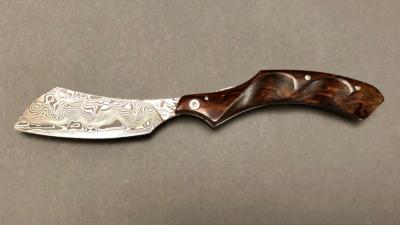 Couteau Le Phasme - Coutellerie Savignac Bois de fer Damasteel