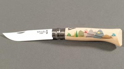 Couteau pliant Opinel n°8 Tour De France 2021 en bois de charme