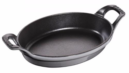 Plat ovale Staub en fonte gris graphite 21 cm.