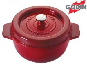 COCOTTE GODIN RONDE EN FONTE - ROUGE - Ø 23 CM