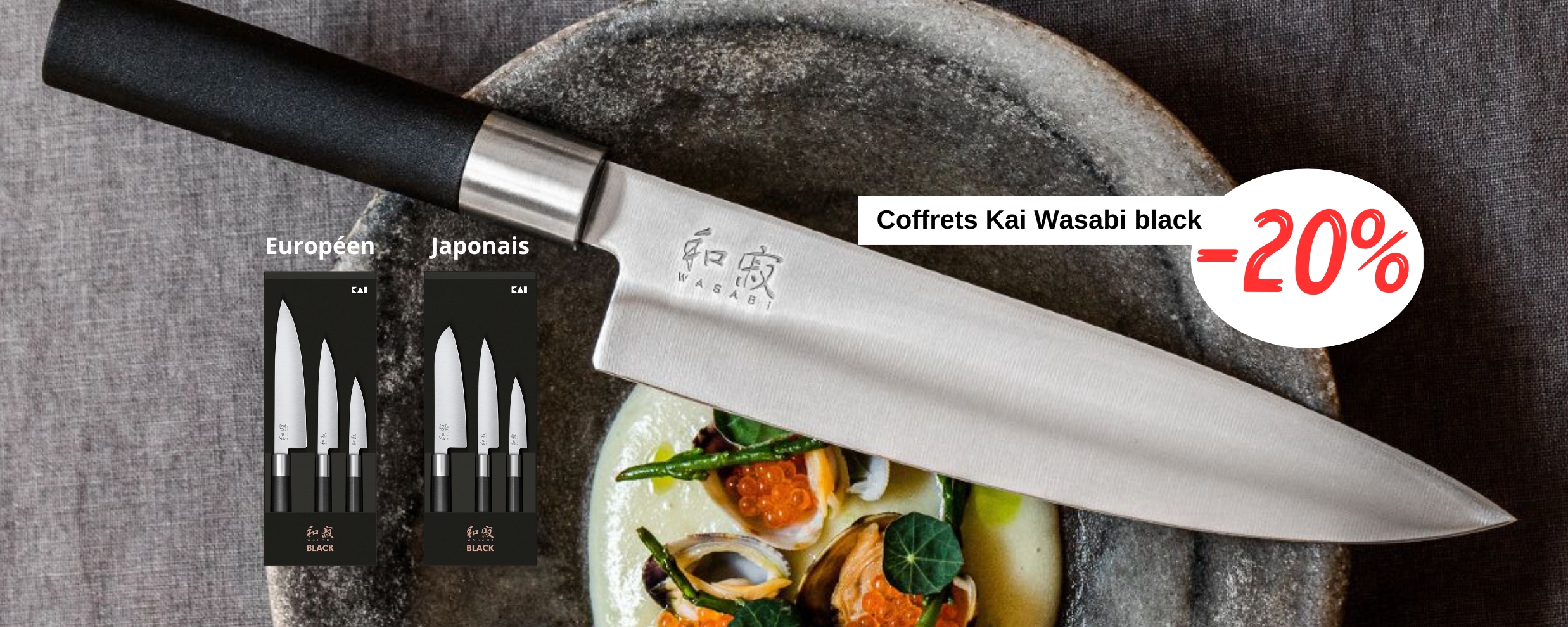 Couteau de cuisine Kai wasabi black 